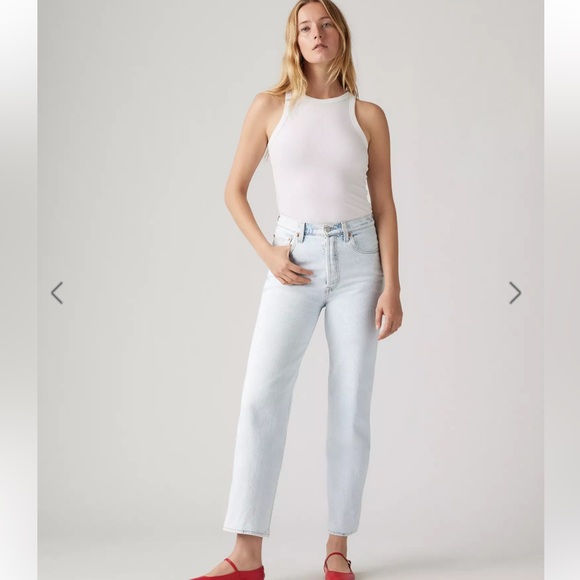 Levi’s Premium RIBCAGE STRAIGHT ANKLE WOMEN'S JEANS Stretch Light Wash SZ 32 NEW - Picture 3 of 11